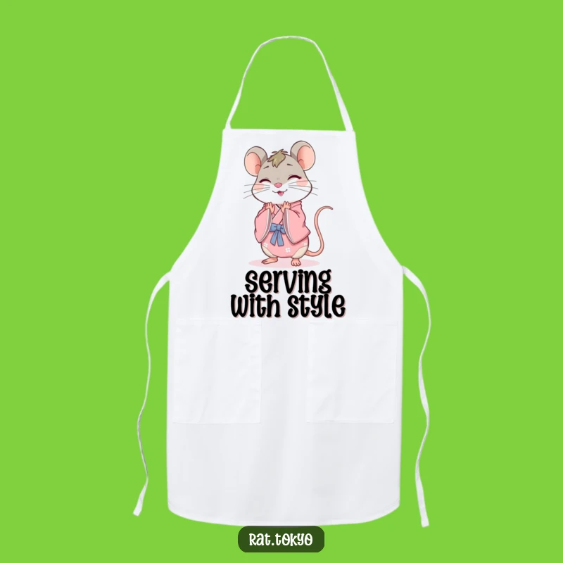 Funny Rat Kimono Apron - Kitchen Elegance for Cheerful Cooks