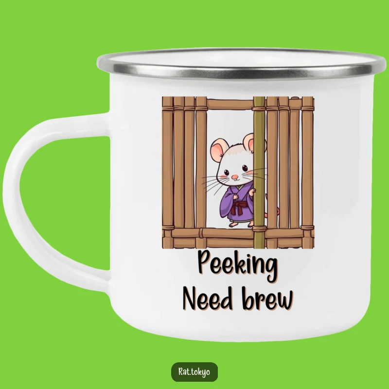 Funny Curious Rat Camping Mug - Purple Kimono Campfire Companion, Gift!