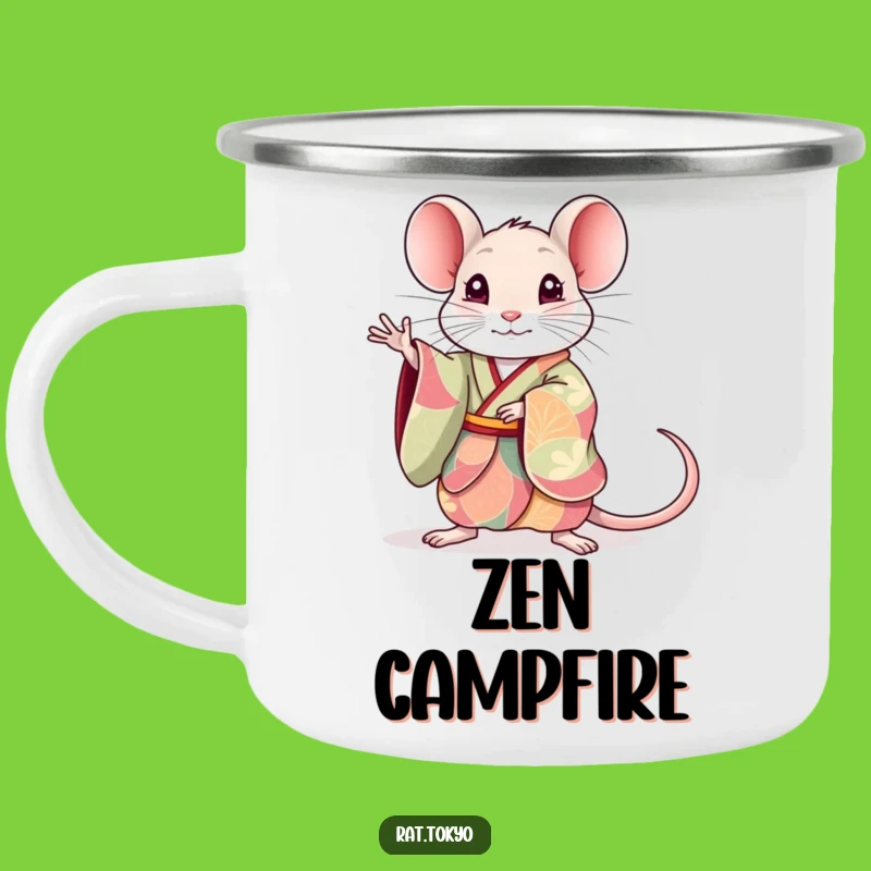 Funny Rat Kimono Campfire Mug: Durable & Elegant Animal Design, Great Funny Gift