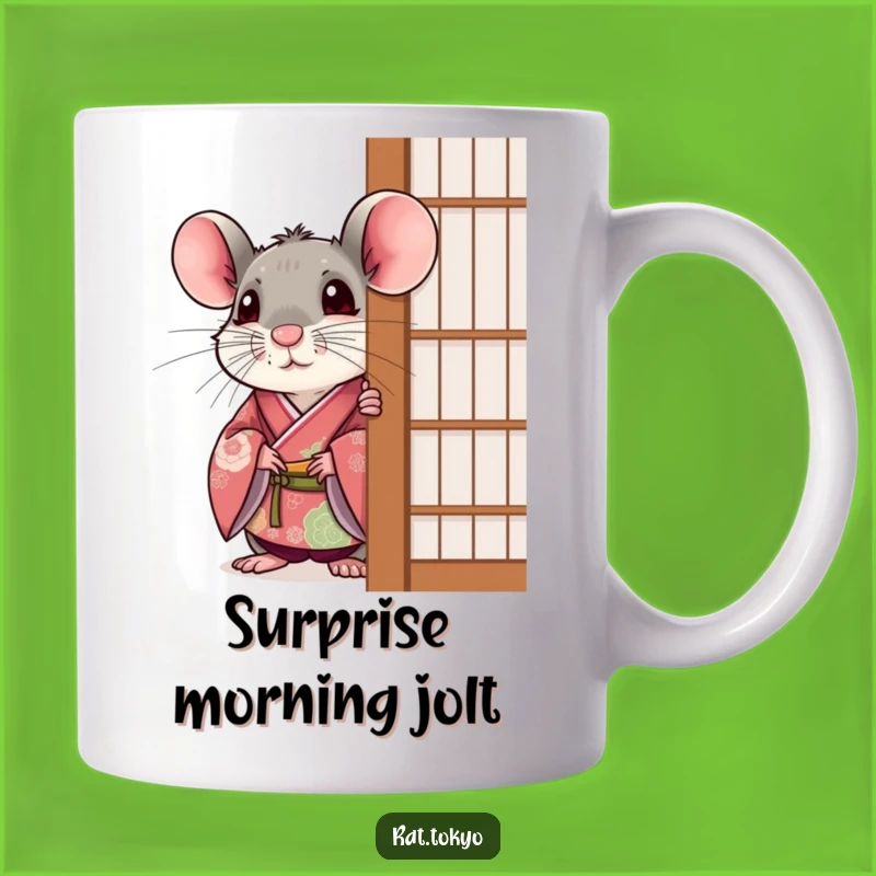 Funny Rat Surprise Mug: Peek-a-Boo Kimono, Festive Fun, Perfect Gift