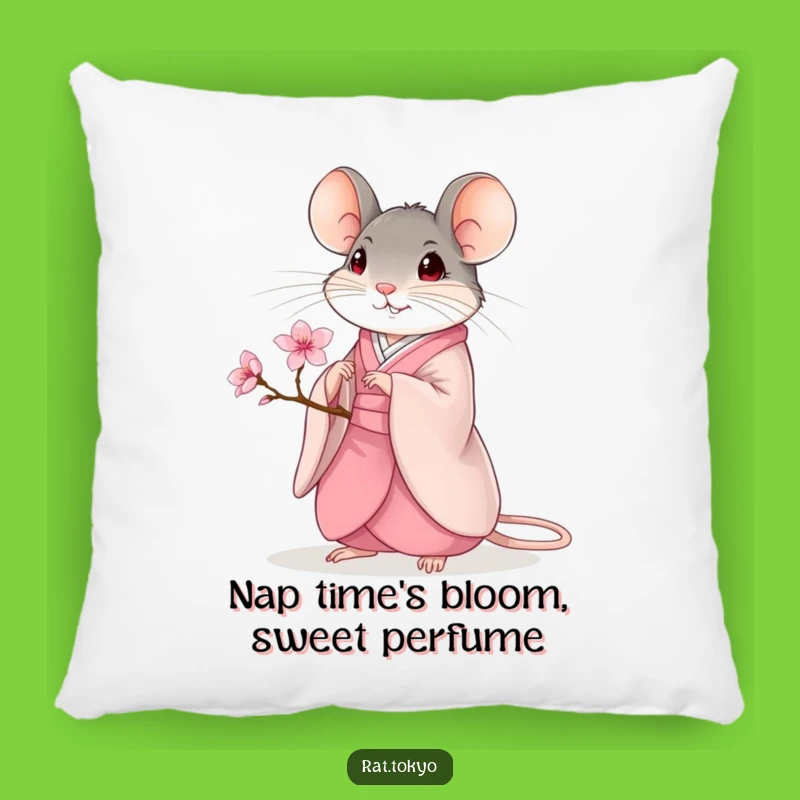 Funny Kimono Rat Pillow: Cozy Blossom Comfort, Adorable Funny Home Gift