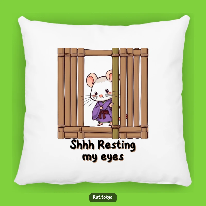 Funny Curious Rat Pillow - Purple Kimono Peeking Cushion, Great Gift!