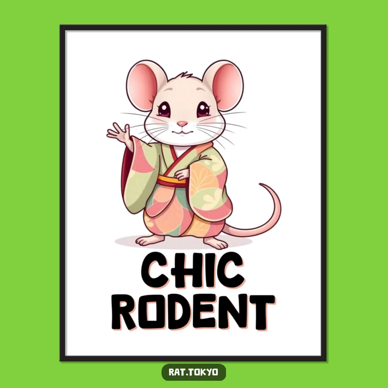 Funny Rat Kimono Digital Print: Instant Elegant Animal Art, Perfect Funny Gift