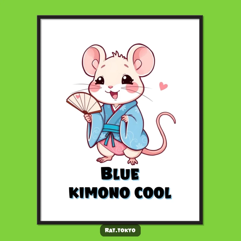 Funny Rat Fan Digital Print - Happy Art for Vibrant Spaces