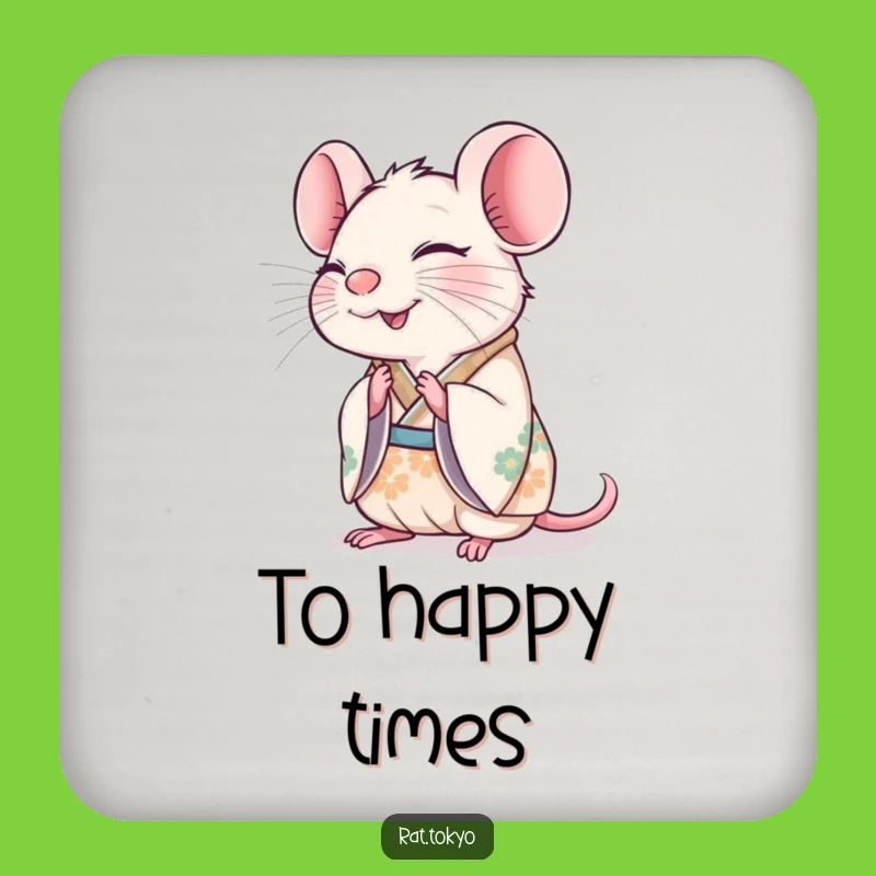 Funny Rat Bowing Coaster: Joyful Greeting, Happy Protection, Perfect Gift