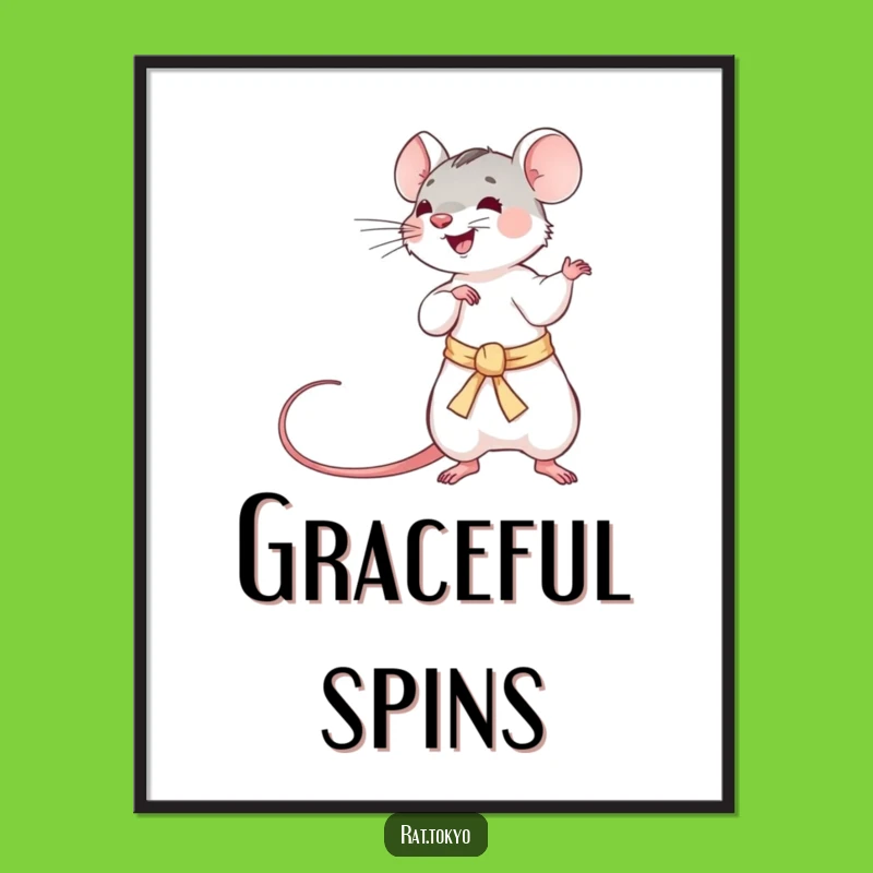 Funny Rat Obi Poster: Playful Rat Artwork, a Dynamic Funny Gift for Martial Arts Fans