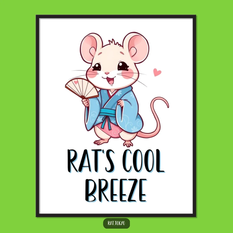 Funny Rat Fan Poster - Happy Art for Vibrant Spaces