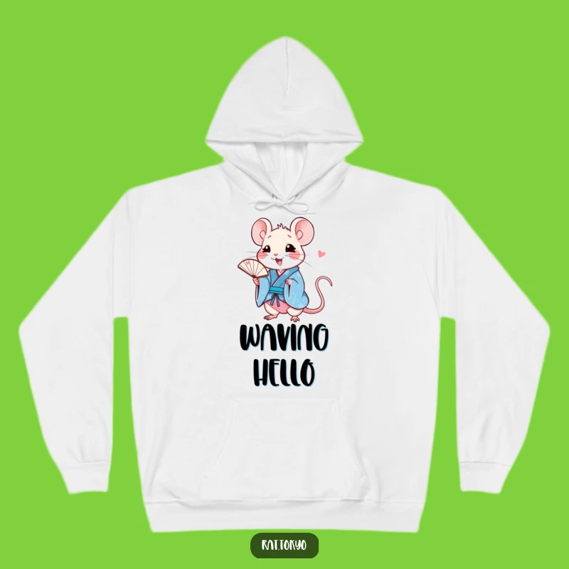 Funny Rat Fan Hoodie - Cozy Comfort with Happy Blue Kimono