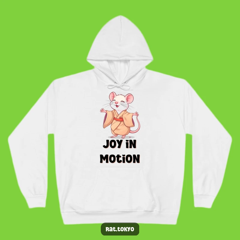 Funny Rat Twirling Hoodie: Silk Kimono Comfort, Cozy Dance, Perfect Gift