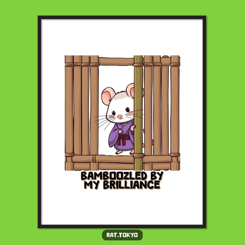 Funny Free Printable Wall Art: Curious Rat in Kimono Downloadable Art Gift