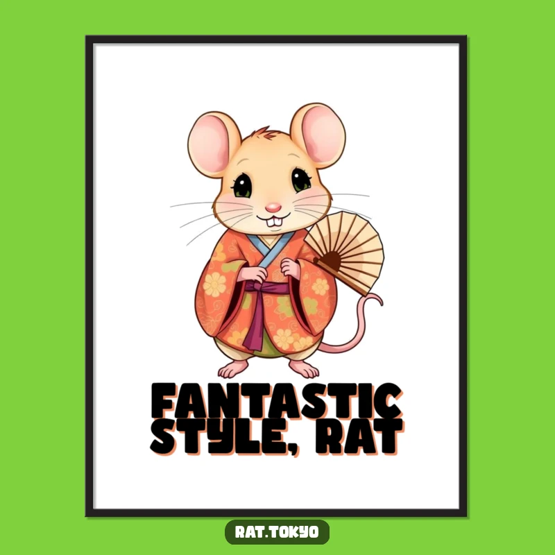 Free Printable Funny Rat Kimono Wall Art - Downloadable Decor