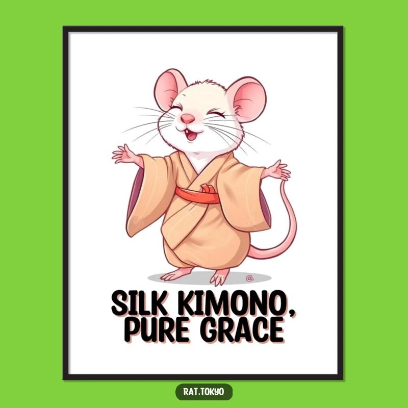 Free Printable Funny Rat Twirling Wall Art - Downloadable Decor