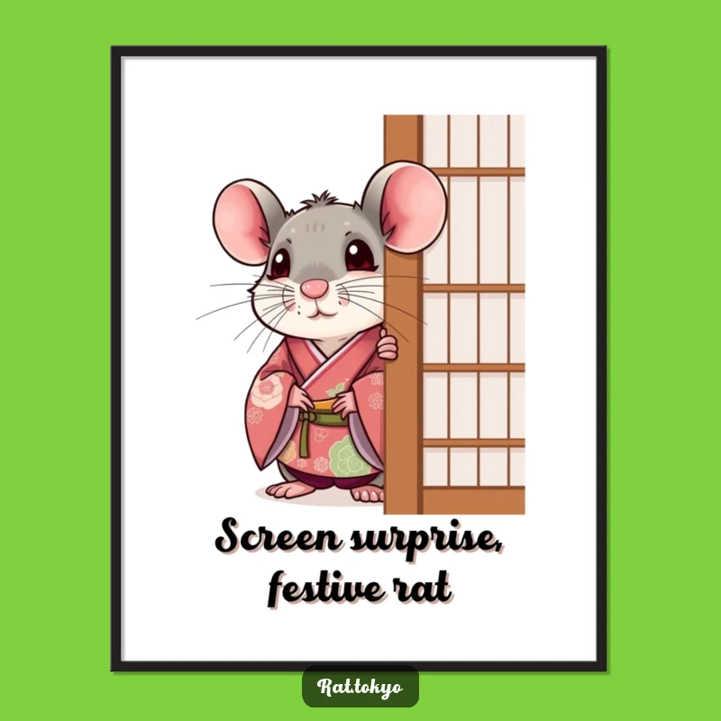 Free Printable Funny Rat Kimono Wall Art - Downloadable Decor