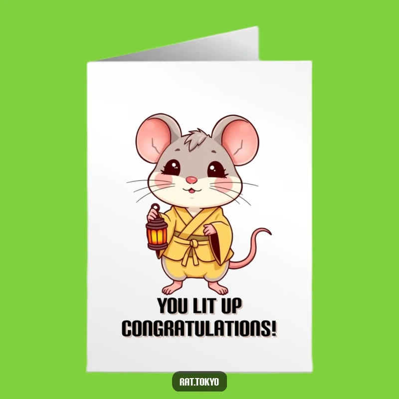 Free Printable Congrats Card: Delighted Rat Lantern Funny Downloadable Gift