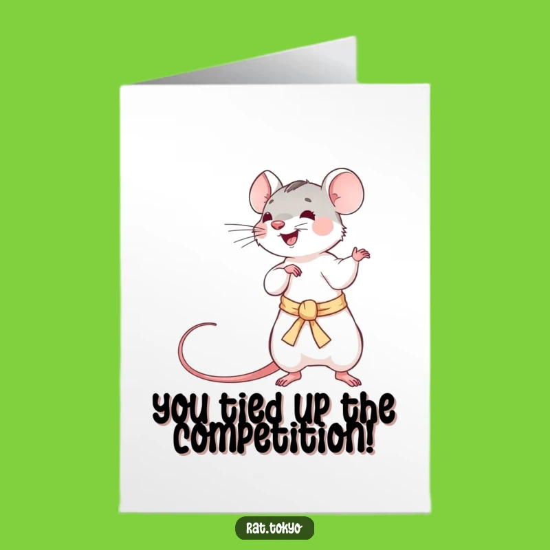Free Printable Congrats Card: Rat's Obi Flair, Stylish Downloadable Gift