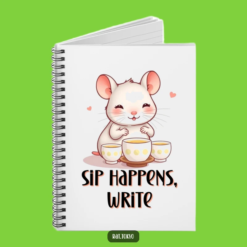 Funny Rat Tea Ceremony Notebook: Journal Your Thoughts with a Happy Rat & Tiny Cups, Great Funny Gift