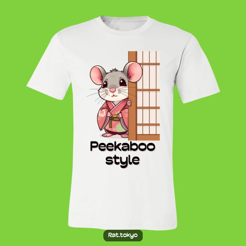 Funny Rat Surprise T-Shirt: Peek-a-Boo Kimono, Festive Style, Perfect Tee