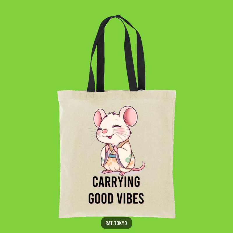 Funny Rat Bowing Tote Bag: Joyful Kimono, Happy Carry, Perfect Gift