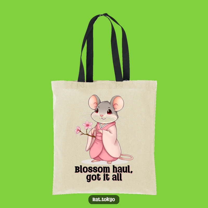 Funny Kimono Rat Tote Bag: Carry Blossom Beauty, Perfect Funny Shopping Gift