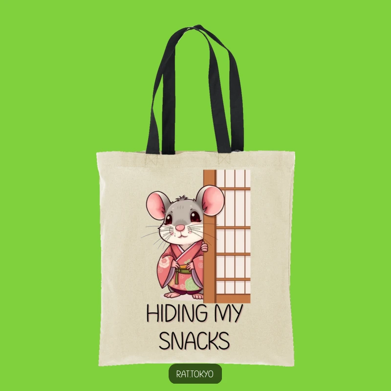 Funny Rat Surprise Tote Bag: Peek-a-Boo Kimono, Festive Carry, Perfect Gift
